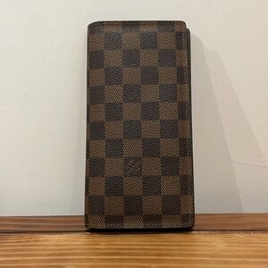 Louis Vuitton Damier Ebene Brazza Long Bifold Wallet